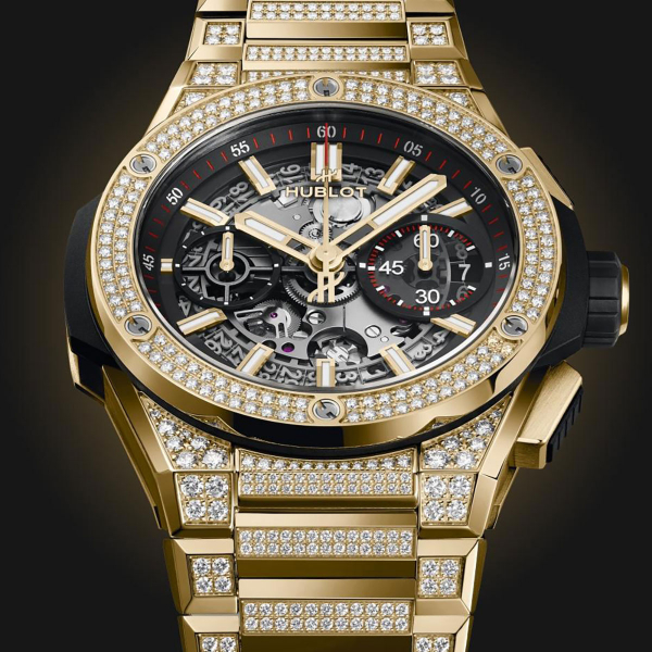 Hublot Big Bang Integrated Yellow Gold Pave 42mm Watch 451.VX.1130.VX.3704
