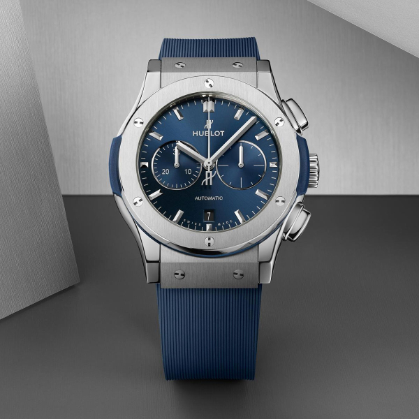 Hublot Classic Fusion Chronograph Titanium Blue 42mm Watch 541.NX.7170.RX
