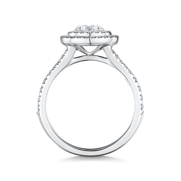 ROX Brilliant Diamond Double Halo Ring in Platinum