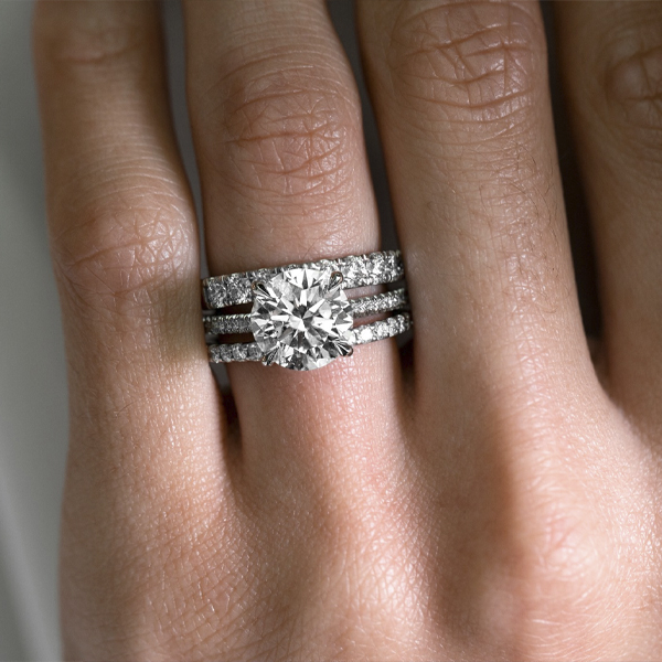 ROX Love Brilliant Cut Diamond Ring in Platinum