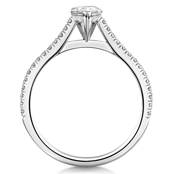 ROX Love Pear Cut Diamond Ring in Platinum