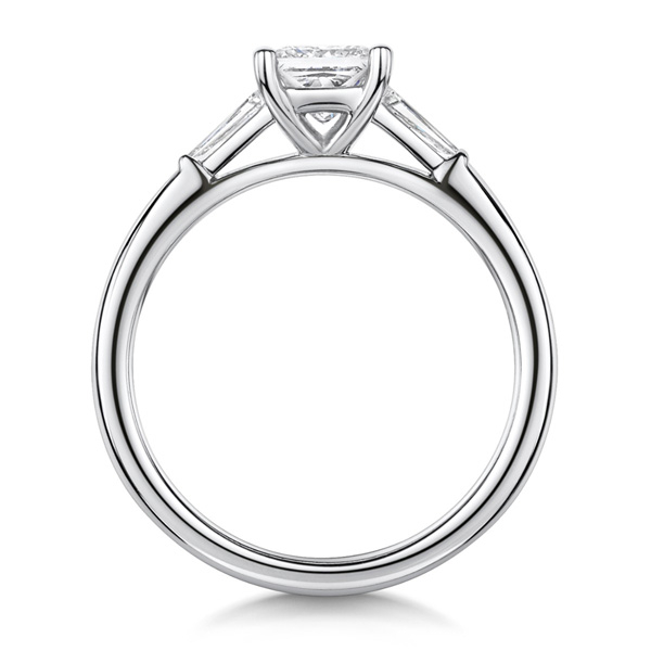 ROX Princess and Baguette Cut Diamond Ring in Platinum