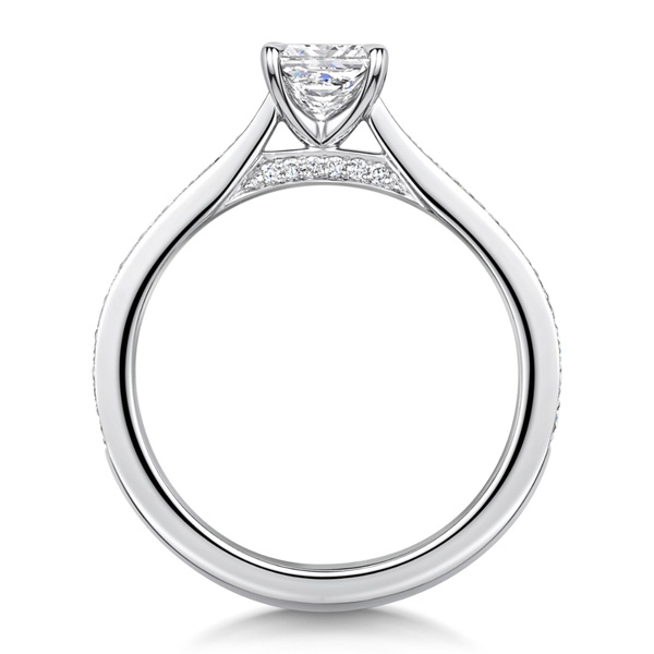 ROX Adore Princess Cut Diamond Pave Ring in Platinum