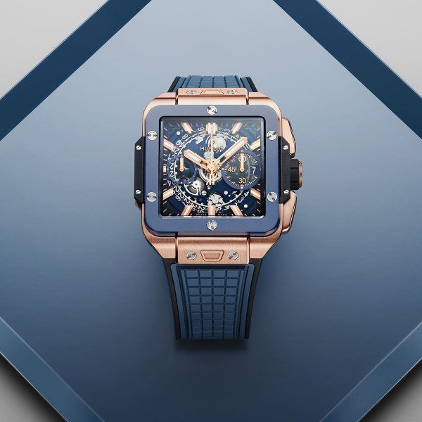 Hublot Square Bang Unico King Gold Blue Ceramic 42mm Watch