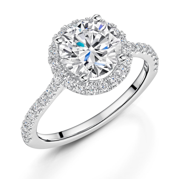 Brilliant Cut Lab Grown Diamond Halo Ring in Platinum