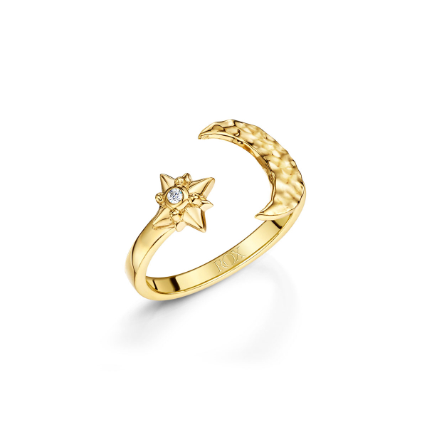 ROX Diffusion Gold Vermeil Moon & Star Ring