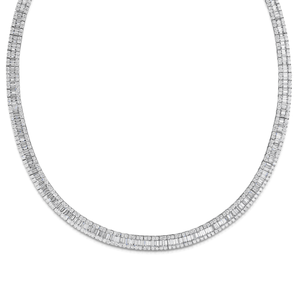Brilliant & Baguette Diamond Collar 14.70cts
