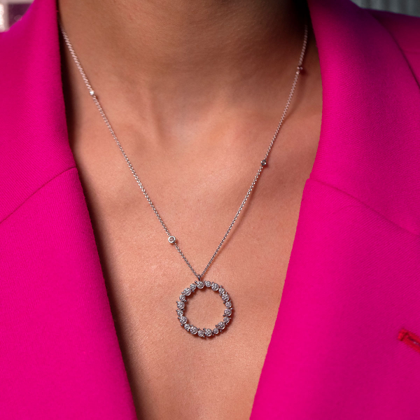 ROX Cascade Diamond Circle Necklace