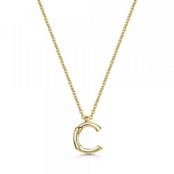 ROX Cane Sterling Silver Gold Vermeil Letter Pendant A-Z Available