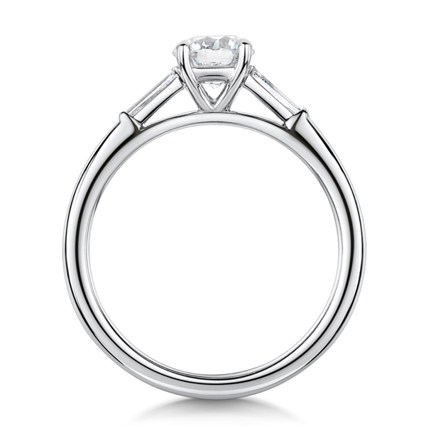 ROX Brilliant and Baguette Diamond Ring in Platinum