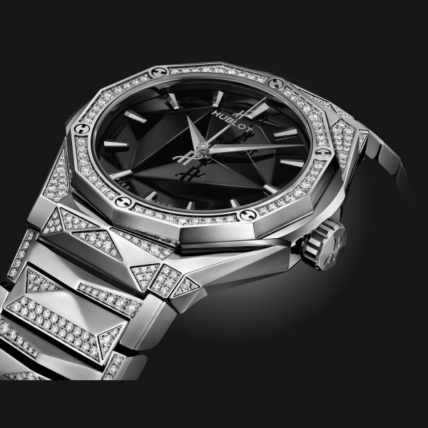 Hublot Classic Fusion Orlinski Titanium Black Pave 40mm Watch  550.NS.1800.3804.ORL