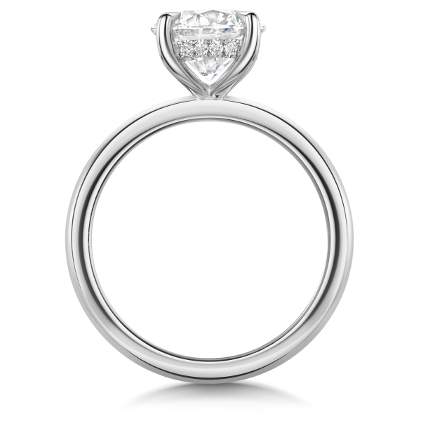 Hidden Halo Brilliant Lab Grown Diamond Ring in Platinum
