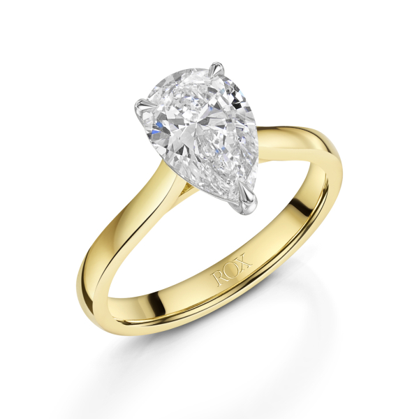 Honour Pear Cut Lab Grown Diamond Ring in 18ct Yellow Gold