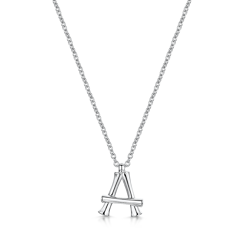 ROX Bamboo Sterling Silver Letter Pendant