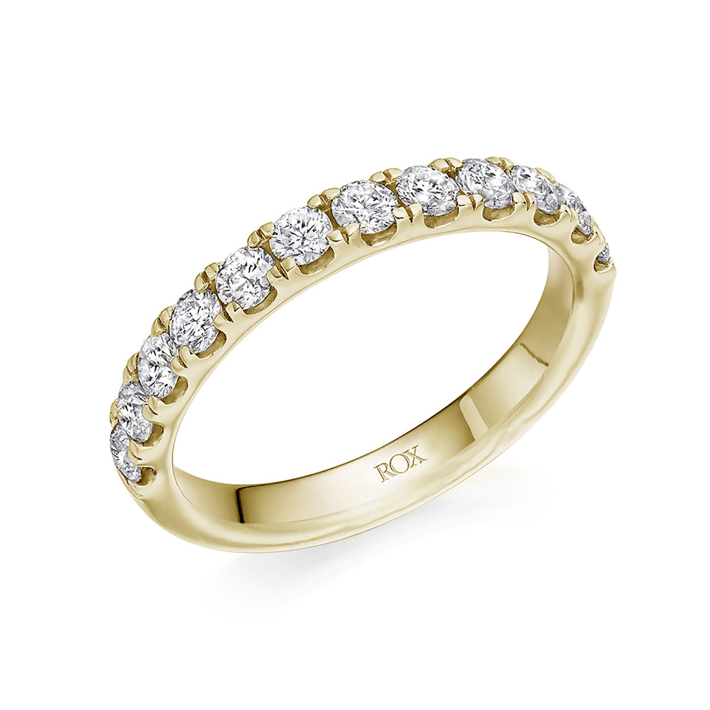 Yelllow Gold Claw Diamond Eternity Ring 0.75ct