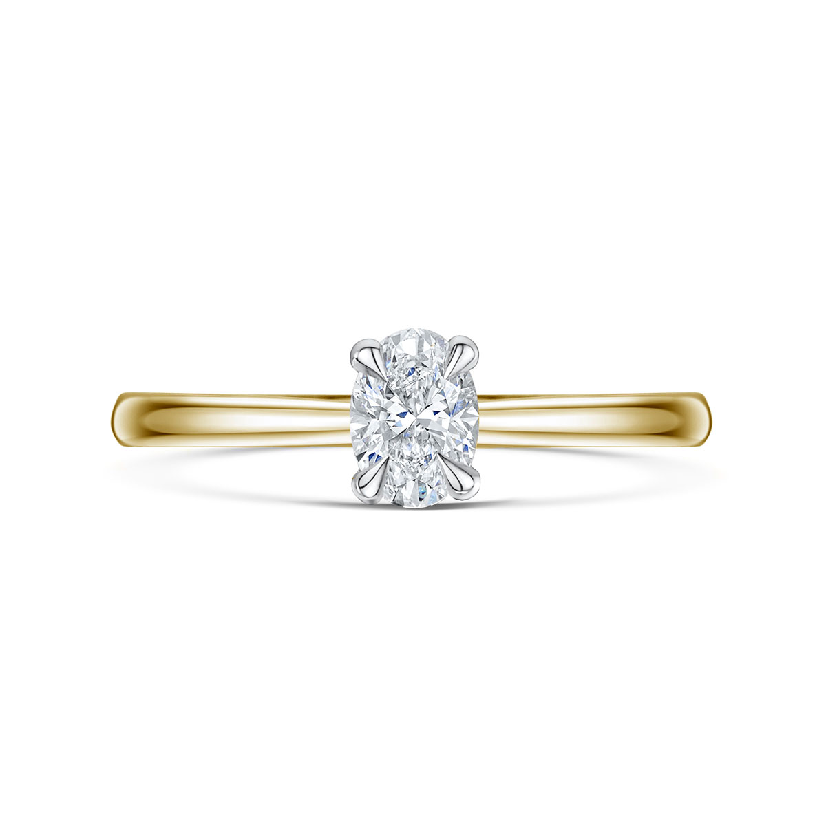 Honour Oval Solitaire Diamond Ring in Yellow Gold